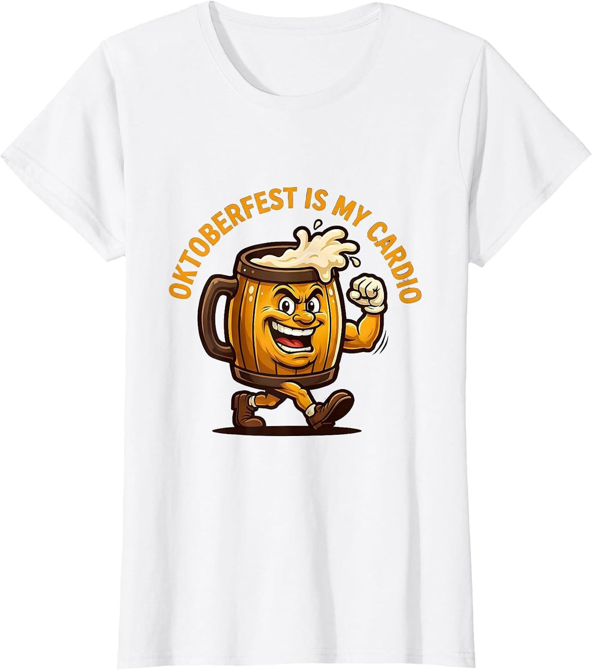 Oktoberfest Is My Cardio Beer Festival Design T-Shirt - White