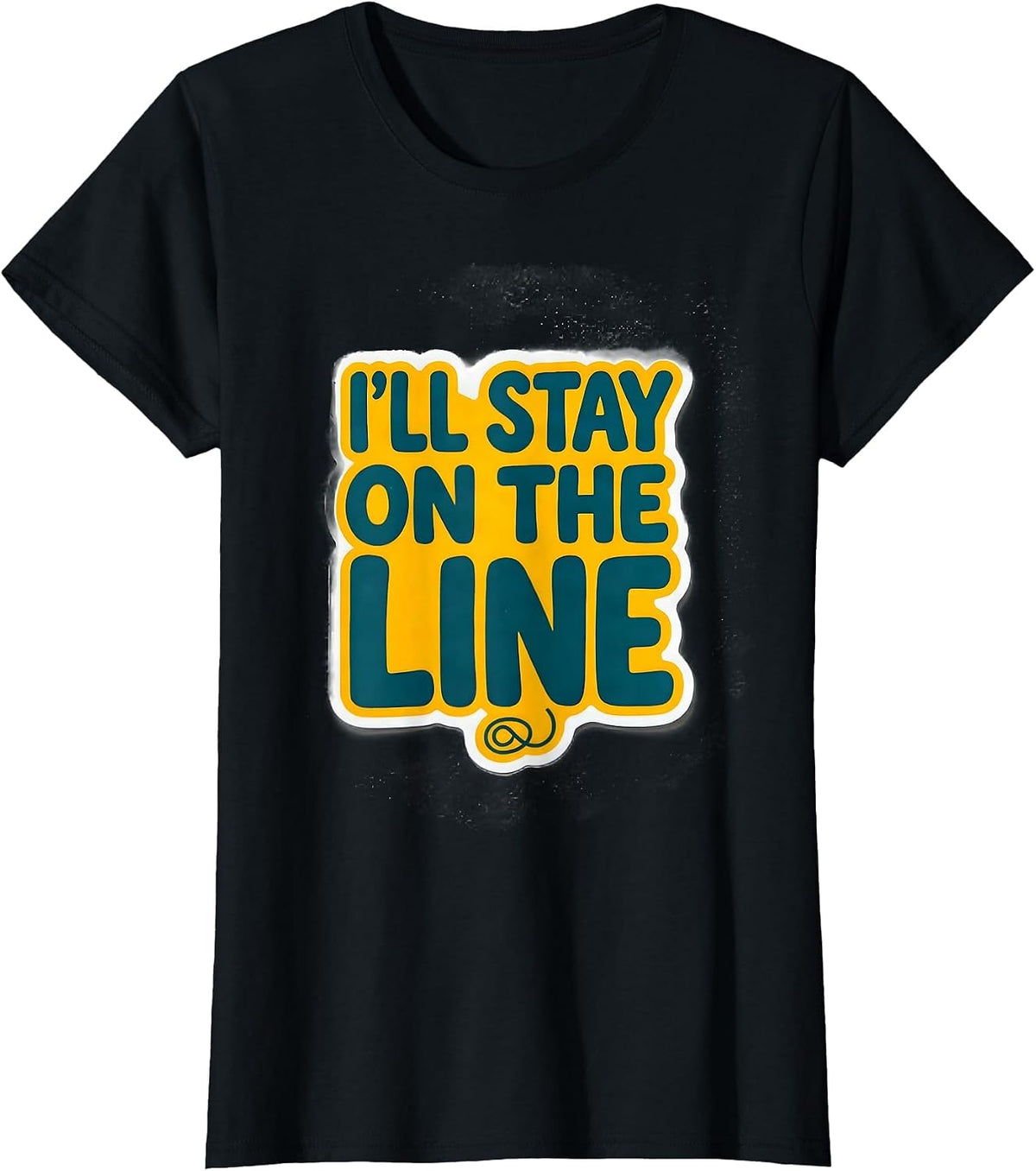 Women's I'll Stay On The Line Funny Mental Health Counselor T-Shirt - Black