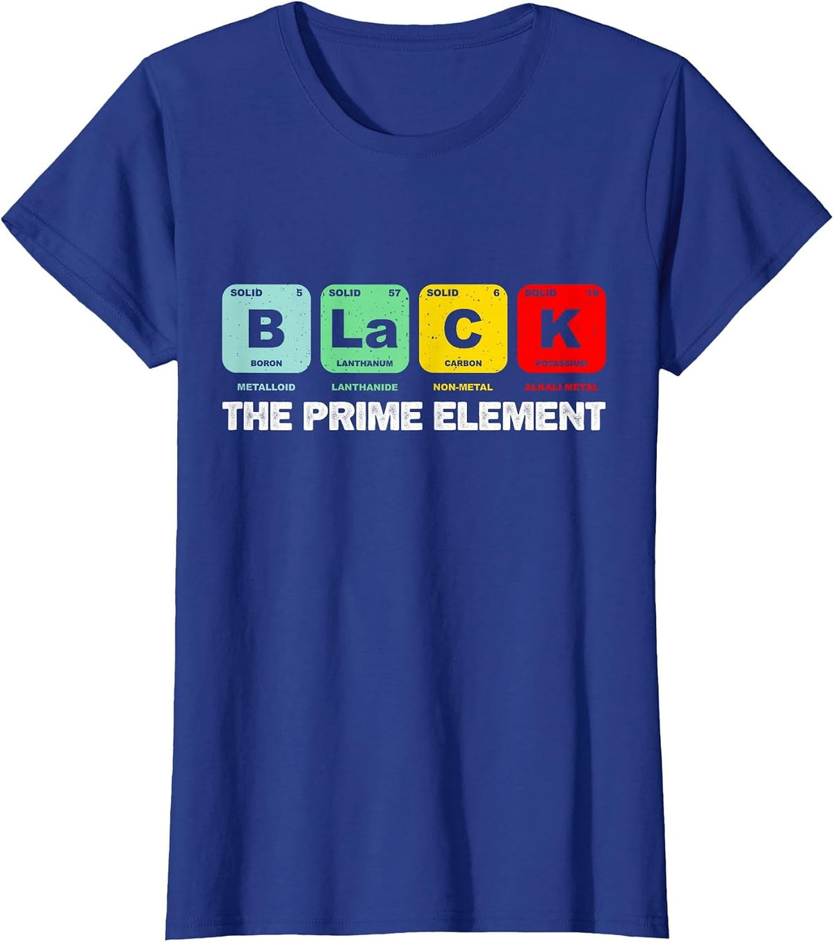 Black the Prime Element, Black History Month Periodic Table T-Shirt - Royal Blue