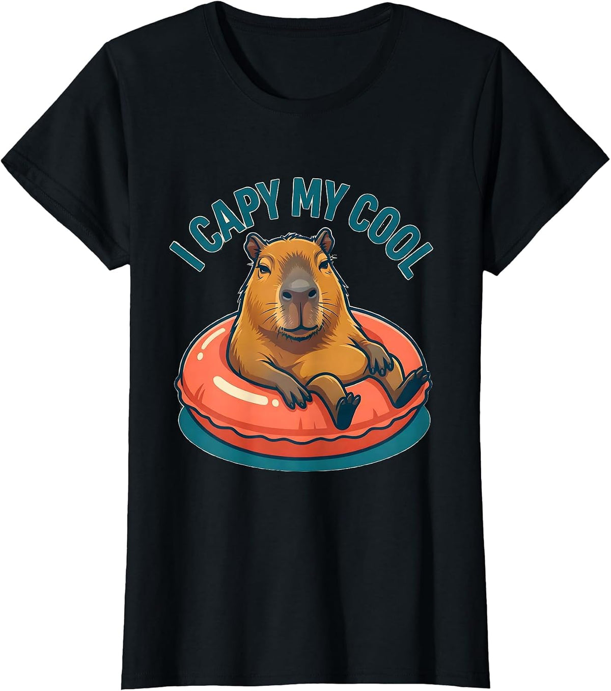 Women's I Capy My Cool Funny Capybara Animal Lover Meme Humor T-Shirt - Black