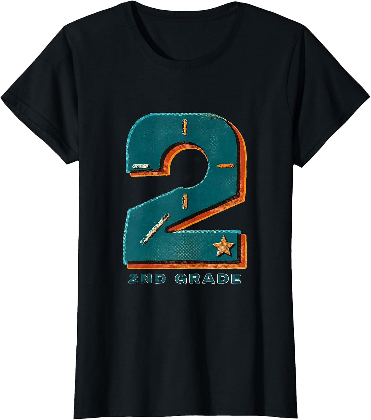 Groovy 2nd Grade Back To School First Day of Second Grade T-Shirt - Black