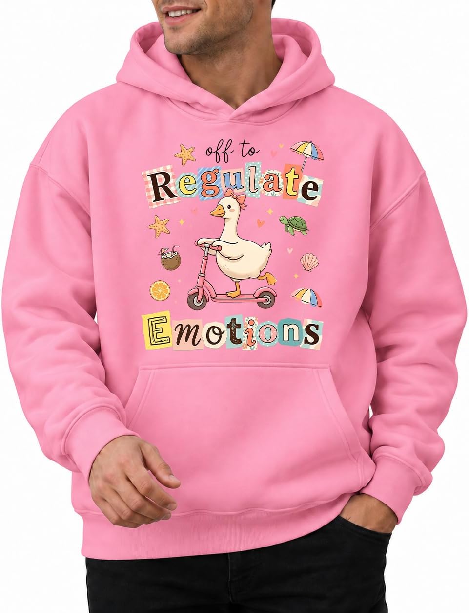Off to Regulate Emotions Sweatshirt Funny Mental Health Counselor Shirt - Hooded Neck H-pink