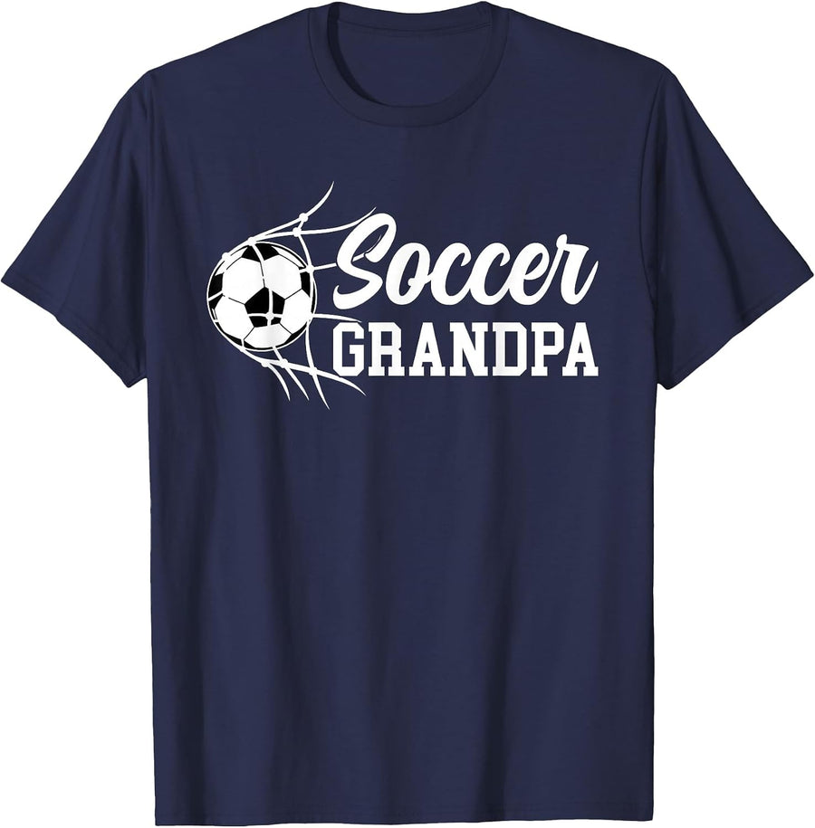 Soccer Grandpa of A Soccer Player Grandfather T-Shirt - Navy Blue