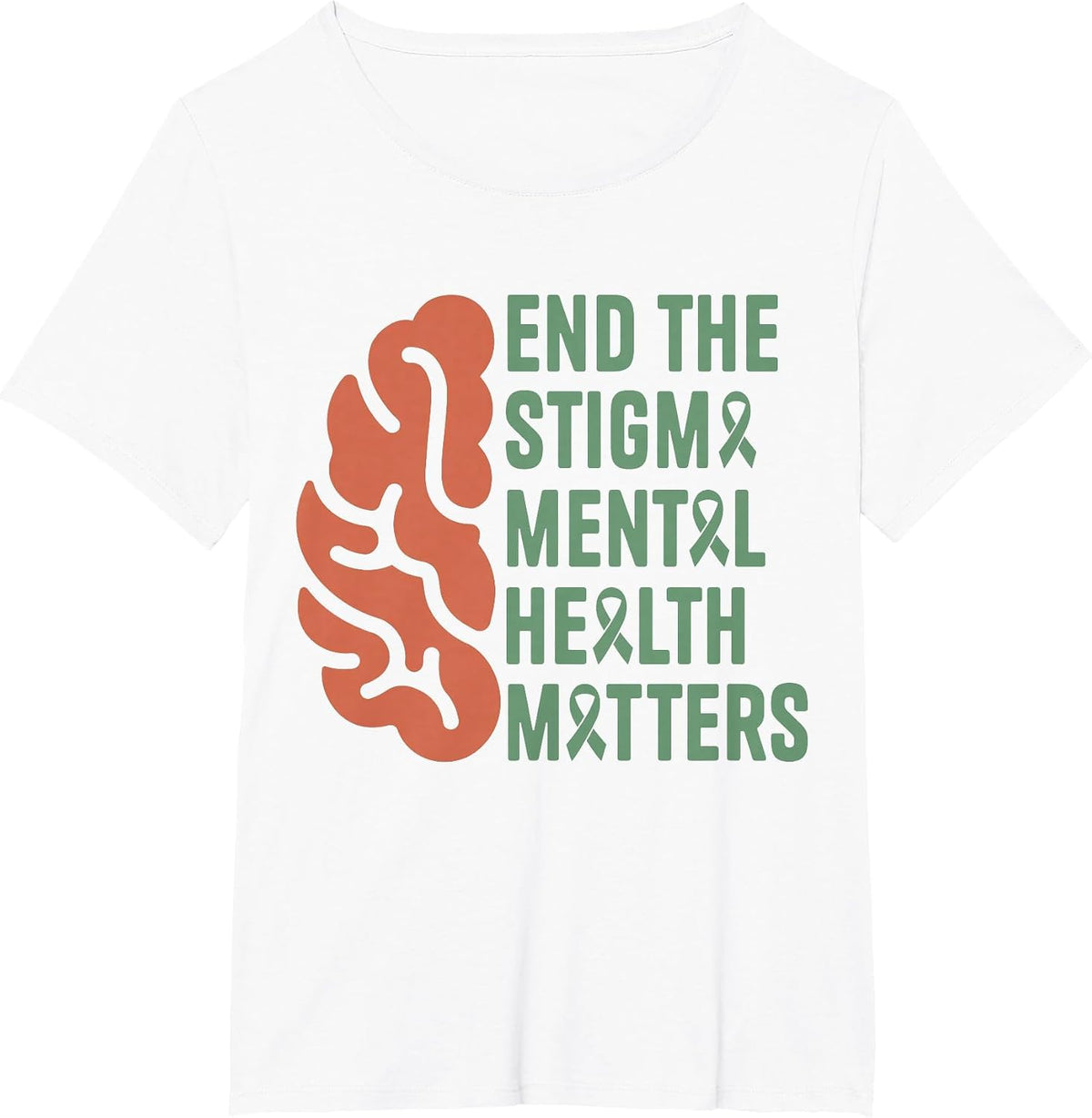 End The Stigma Mental Health Matters T-Shirt - White