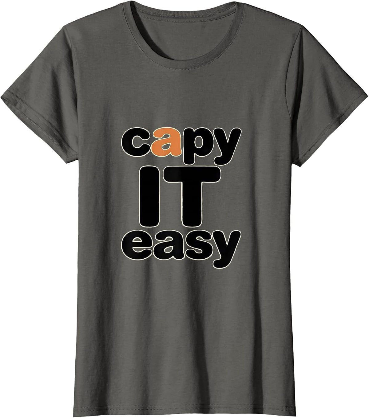 Women's capy it easy Funny Capybara Gamer Kawaii Humor T-Shirt - Asphalt Grey