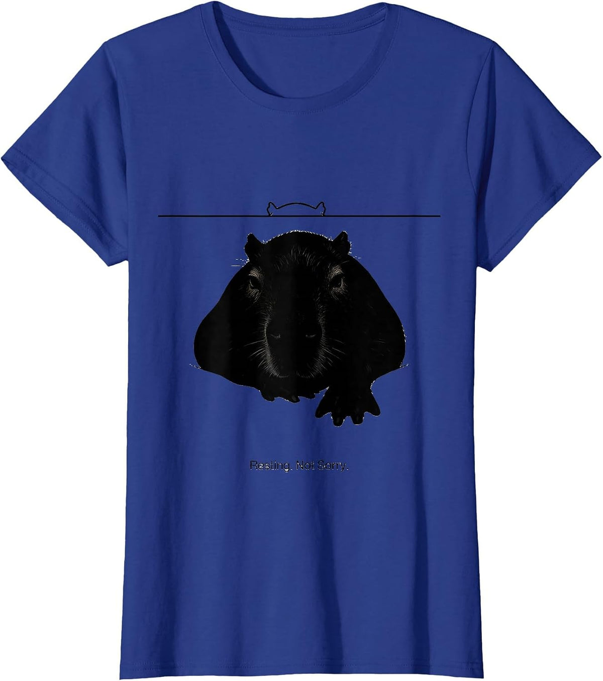 Women's Resting Not Sorry Cute Capybara Sleepybara Pajama T-Shirt - Royal Blue