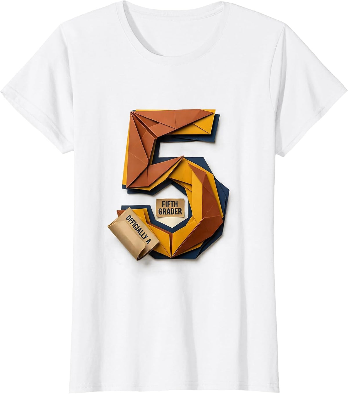 Officially A Fifth Grader Playful Cheerful Back To School T-Shirt - White