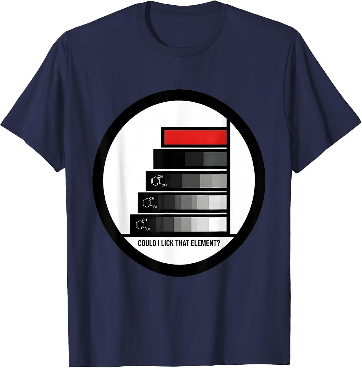 Could I Lick That Element Funny Periodic Table Science T-Shirt - Navy Blue