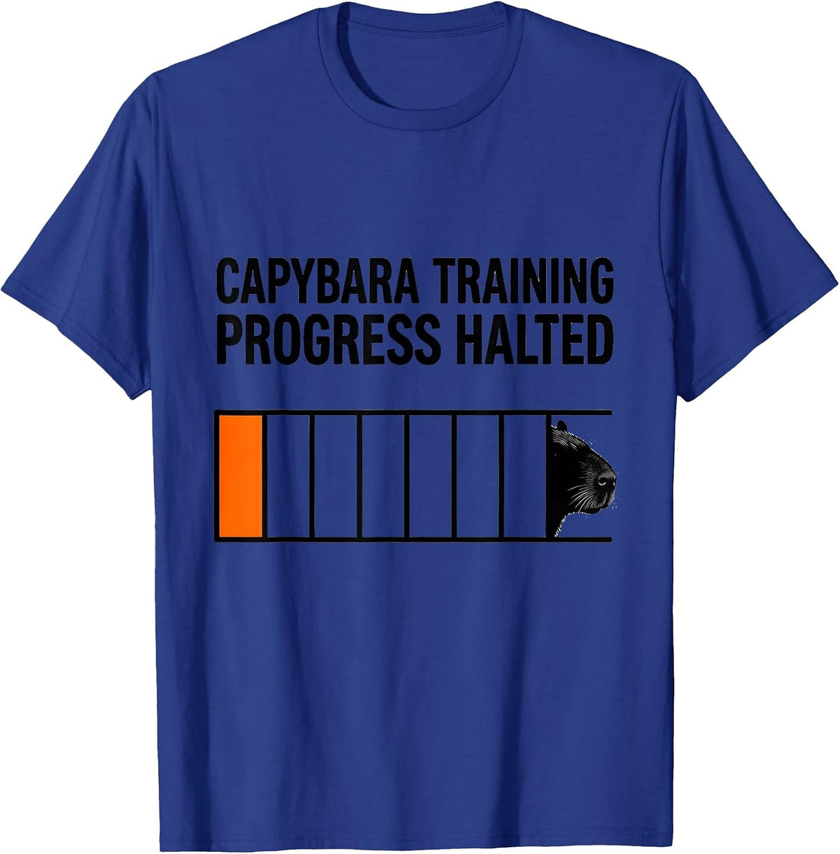 Capybara Training Progress Halted Funny Animal Meme Gamer T-Shirt - Royal Blue