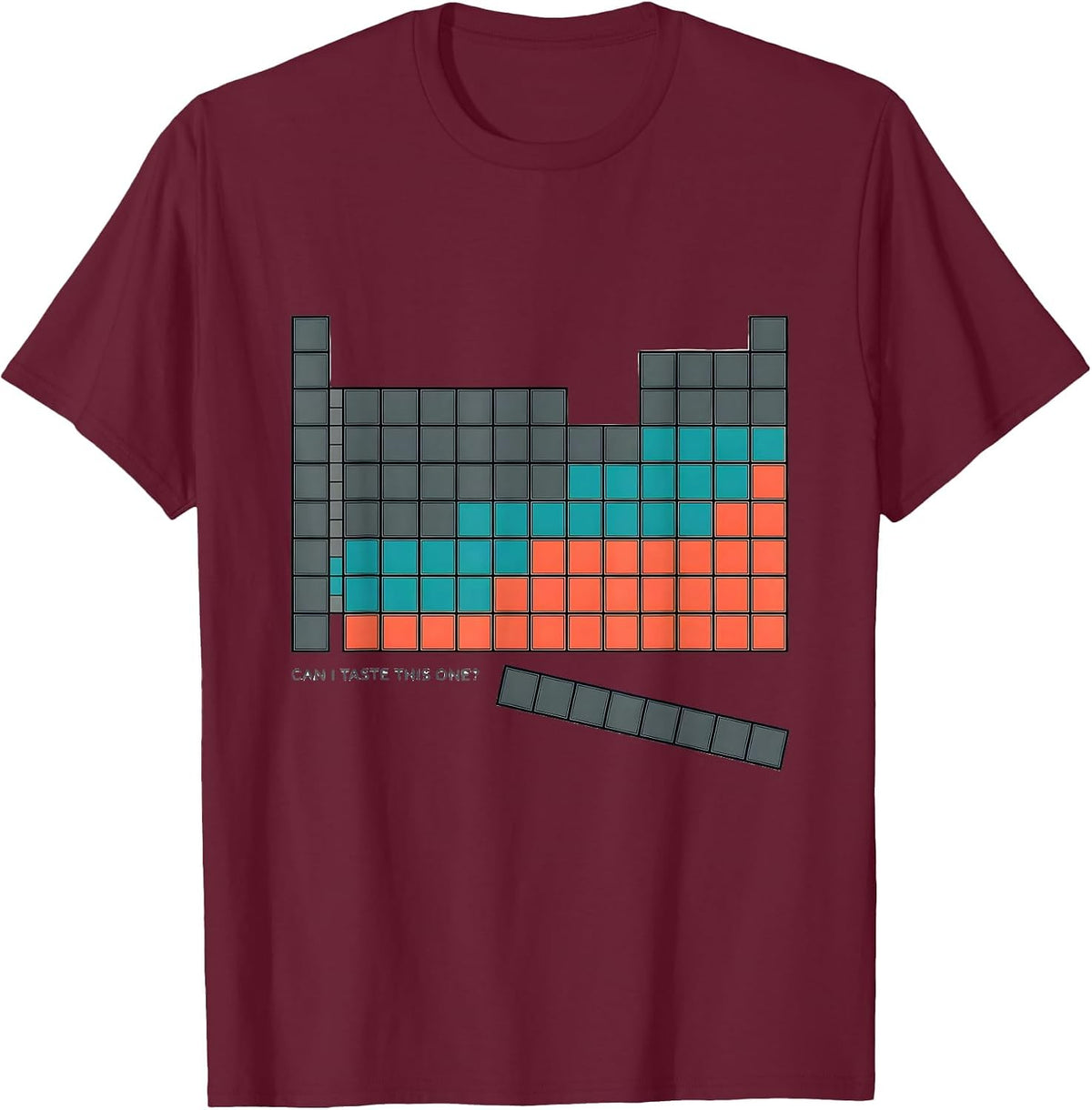 Men's Can I Taste This One Funny Periodic Table Science Teacher T-Shirt - Burgundy