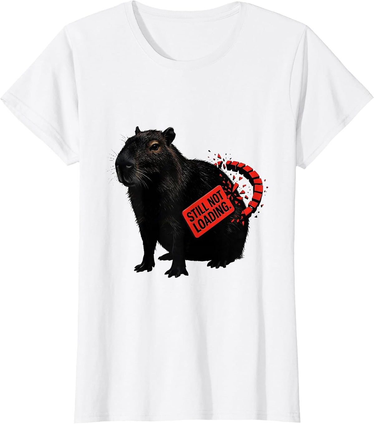 Still Not Loading Funny Capybara Gamer Meme Humor T-Shirt - White