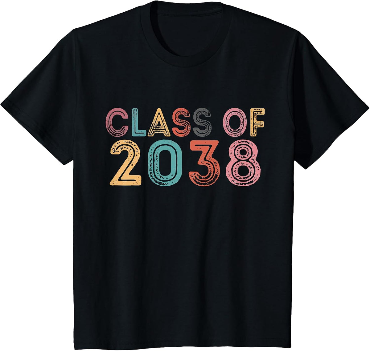 Class of 2038 Grow with Me Graduation 2038 T-Shirt - Black