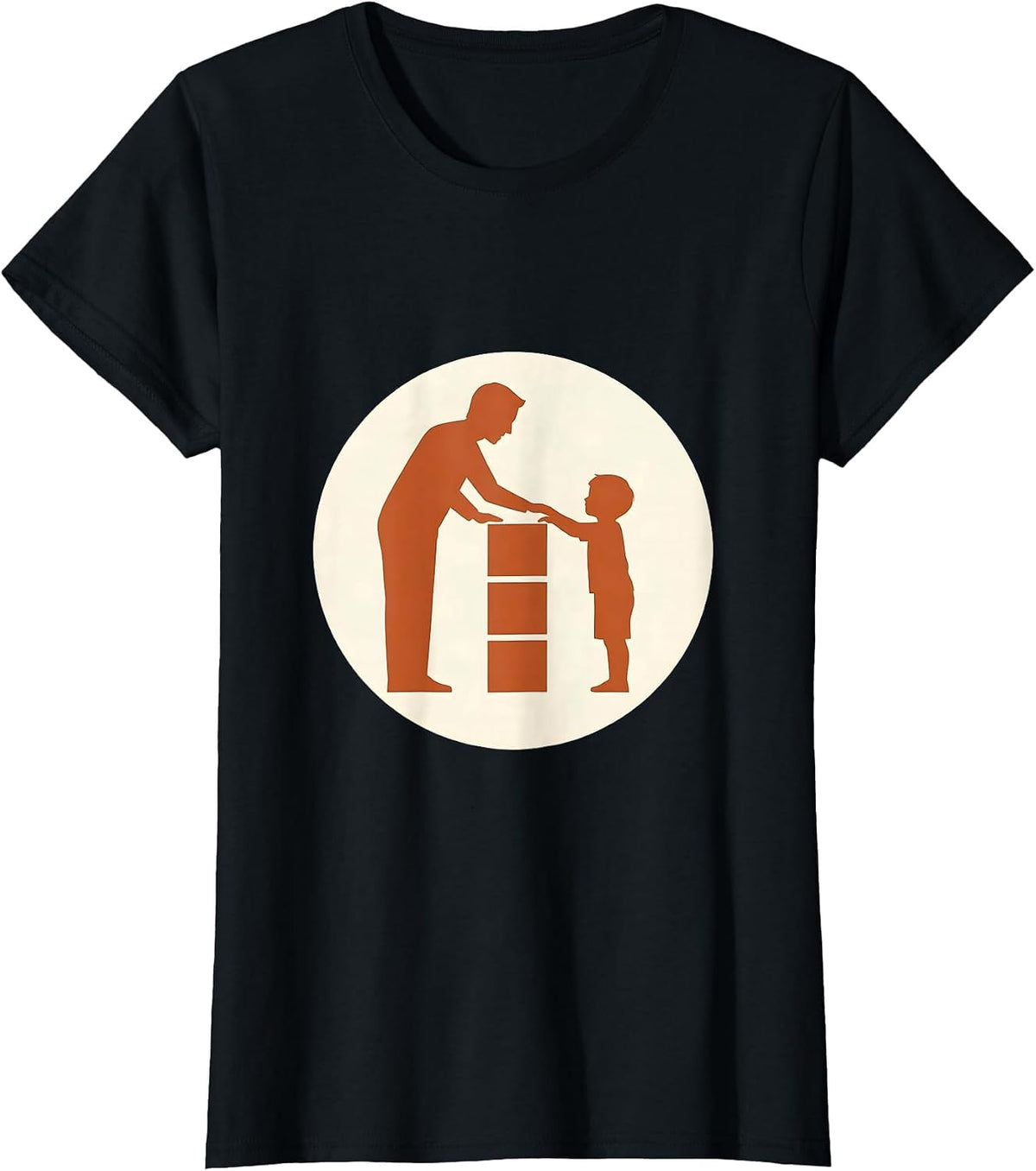 Women's Occupational Therapy Building Blocks Illustration T-Shirt - Black