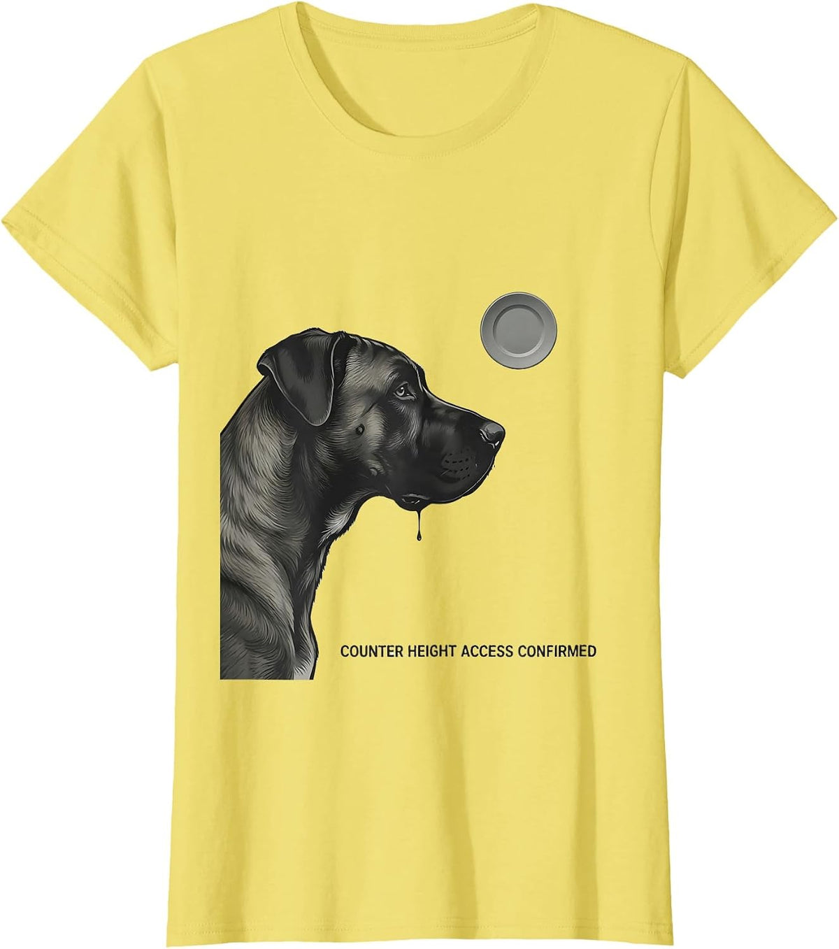 Counter Height Access Confirmed Funny Great Dane Dog Mom Dog T-Shirt - Lemon Yellow