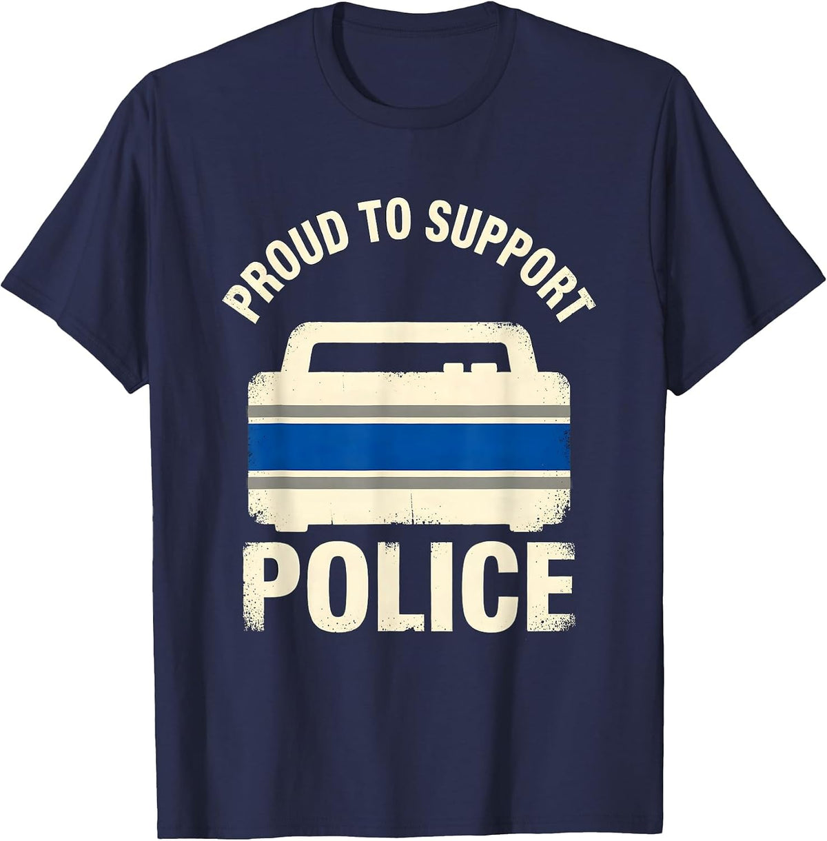 Proud To Support Police Thin Blue Line Back The Blue Law T-Shirt - Navy Blue