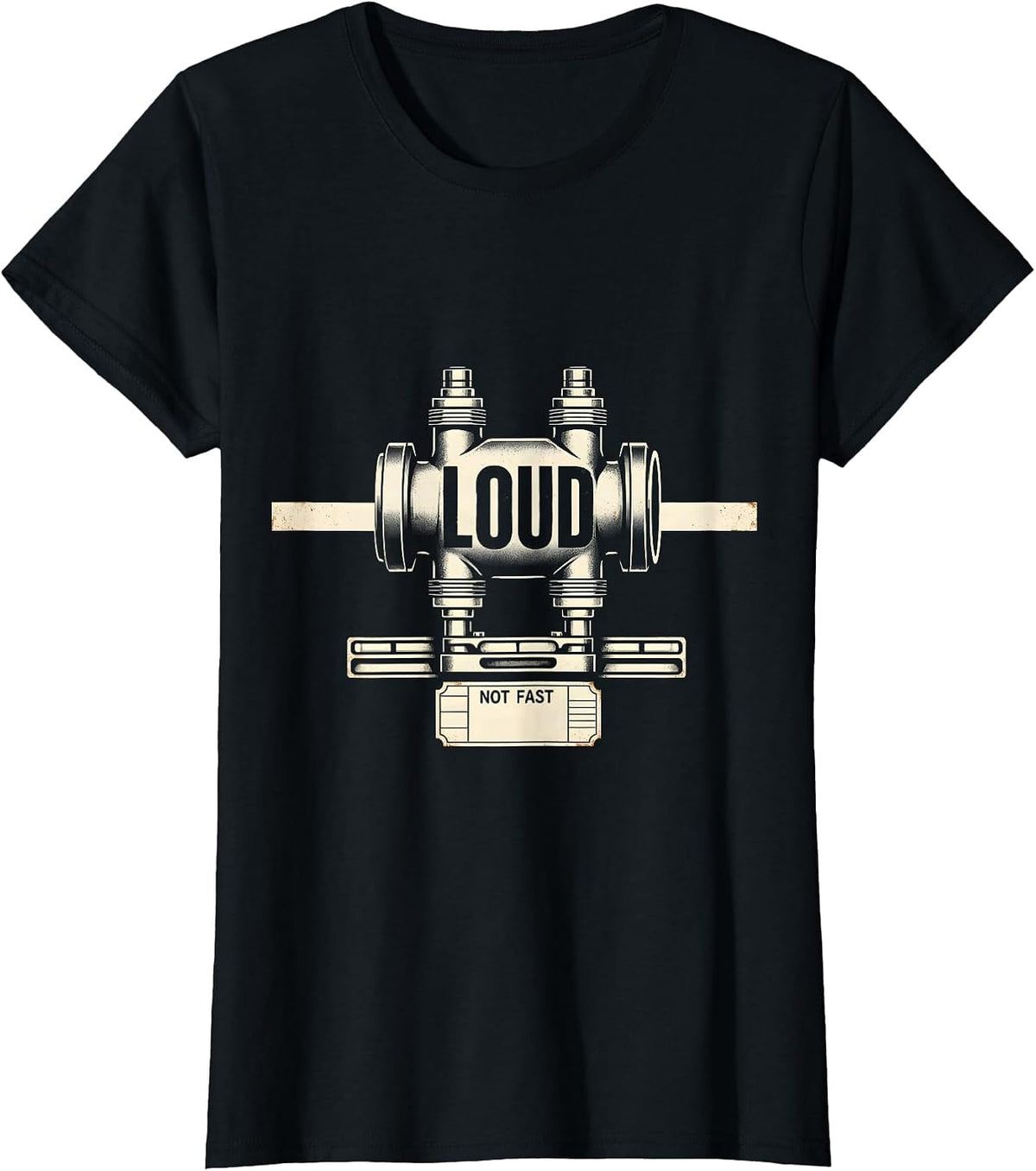 Loud, Not Fast Vintage Muscle Car Drag Racing Enthusiast T-Shirt - Black