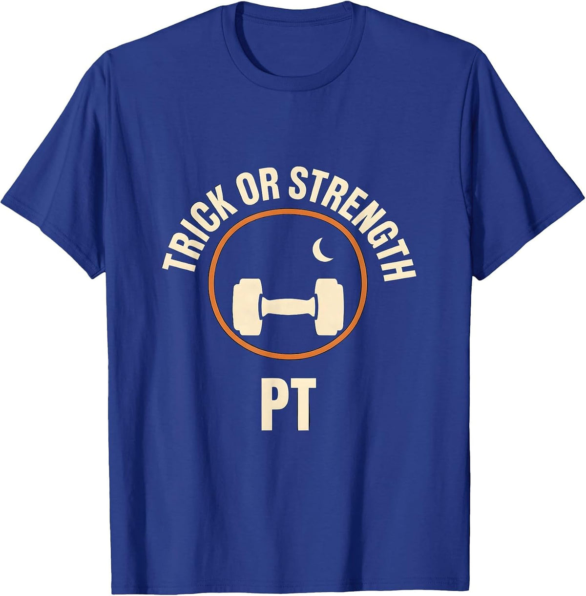 Men's Trick Or Strength PT Minimalist Physical Therapy Halloween T-Shirt - Royal Blue