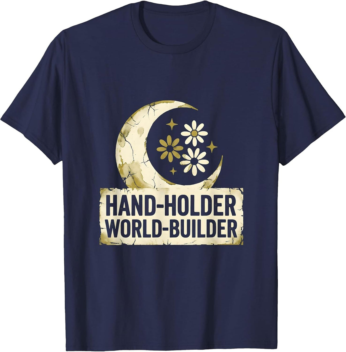 Hand-Holder World-Builder Preschool Teacher Design T-Shirt - Navy Blue