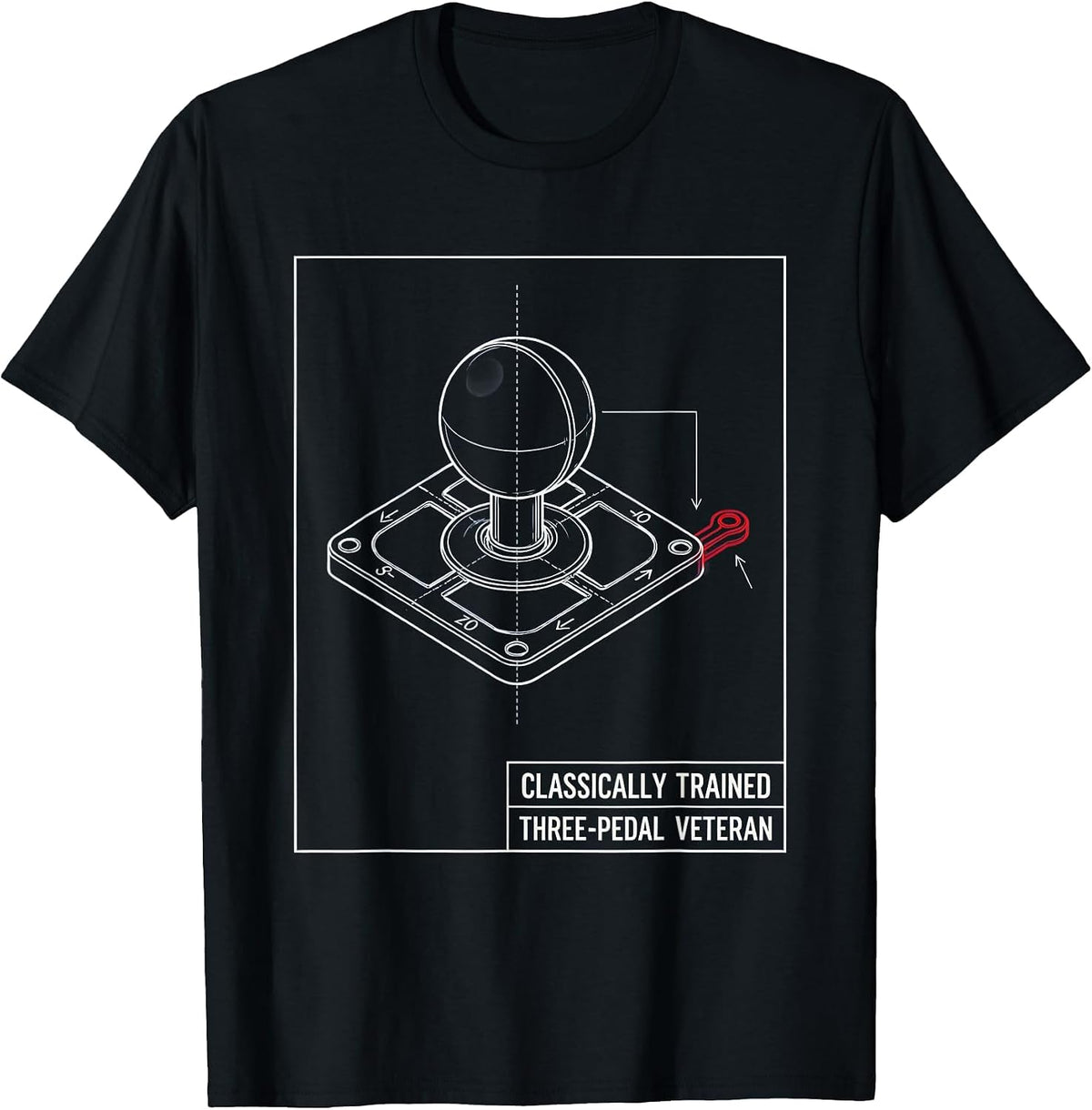 Men's Classically Trained Three-Pedal Veteran Car Guy T-Shirt - Black