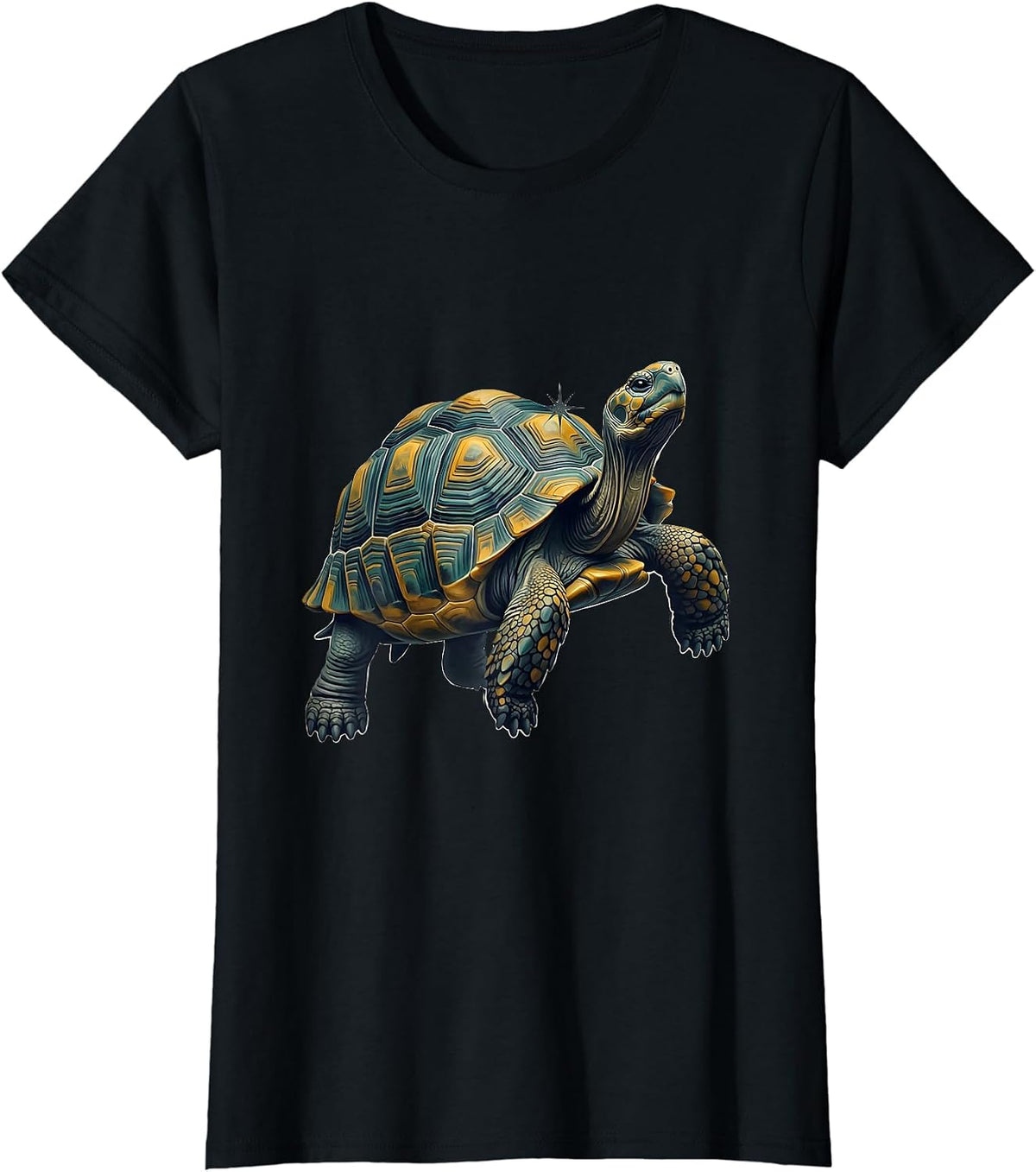 Women's Tortoise Midcentury Modern Pet Lover Humor T-Shirt - Black