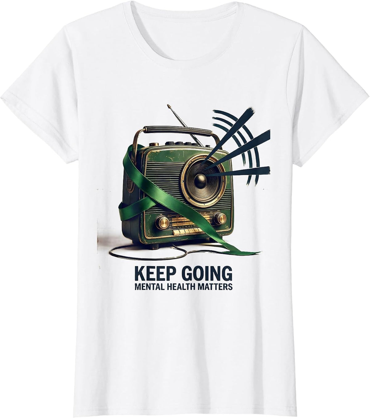 Keep Going Mental Health Matters Vintage Supporter Awareness T-Shirt - White