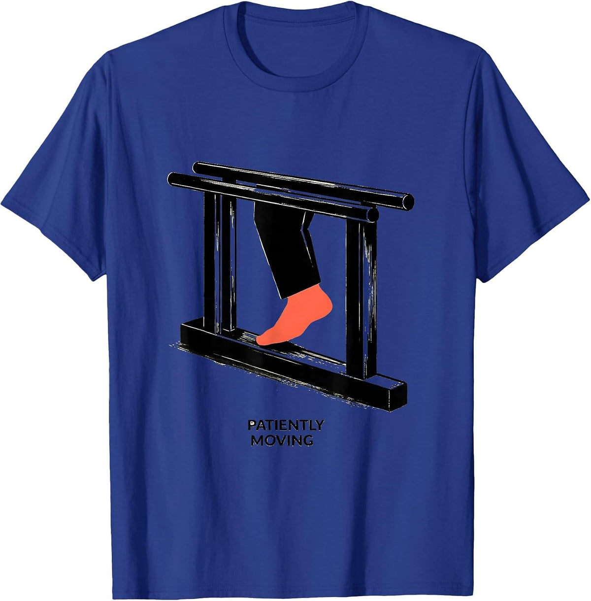 Patiently Moving Funny Physical Therapist PT OT Gift T-Shirt - Royal Blue