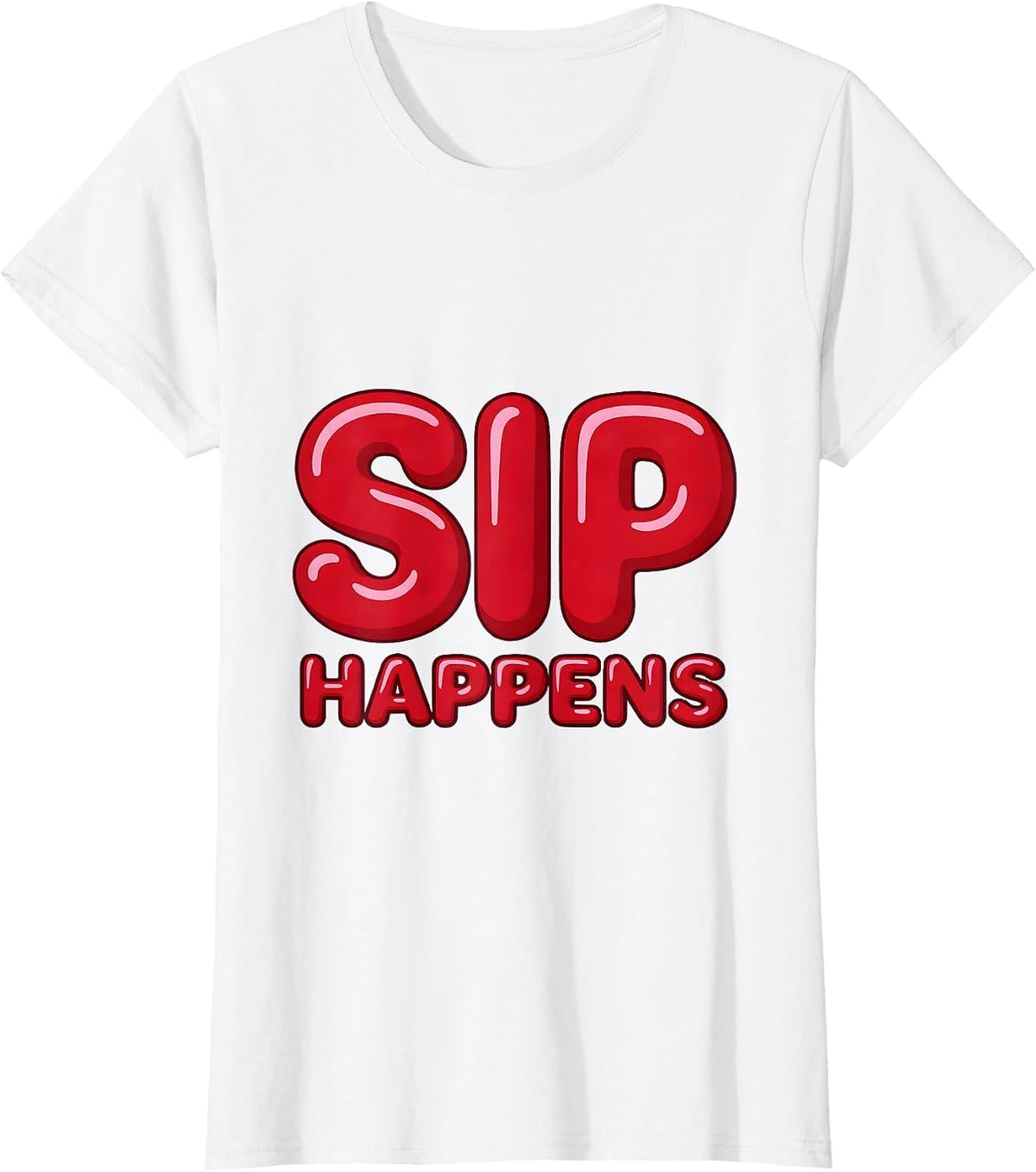 Sip Happens Funny Beer Drinking Design T-Shirt - White