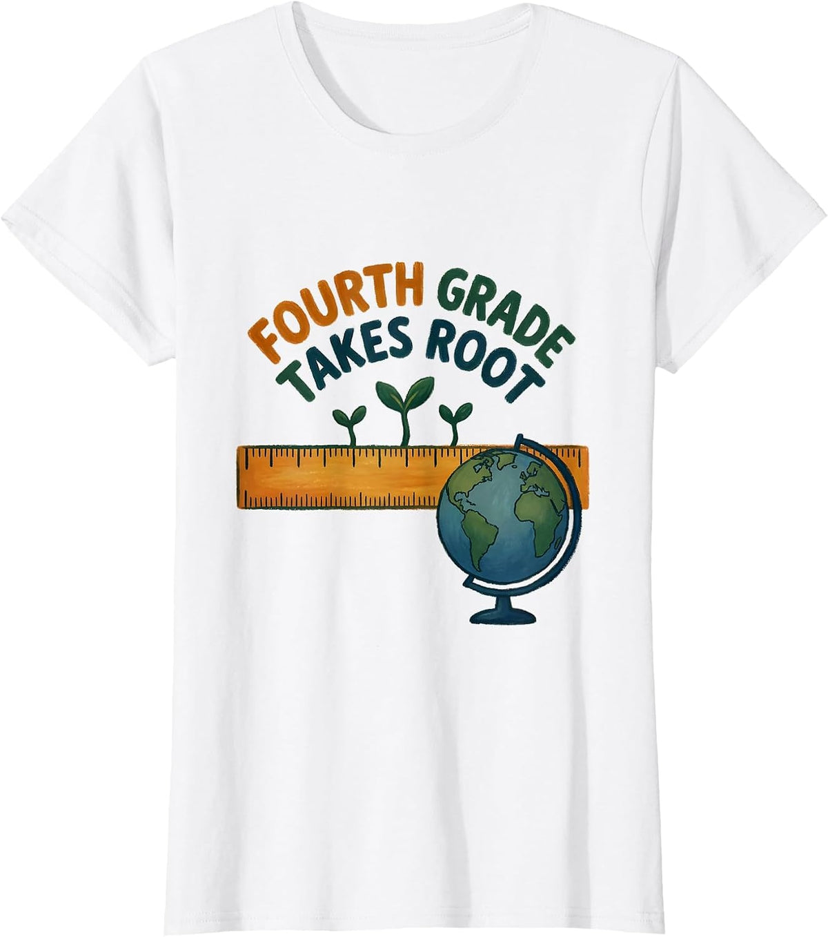 Fourth Grade Takes Root Storybook Back To School Teacher T-Shirt - White