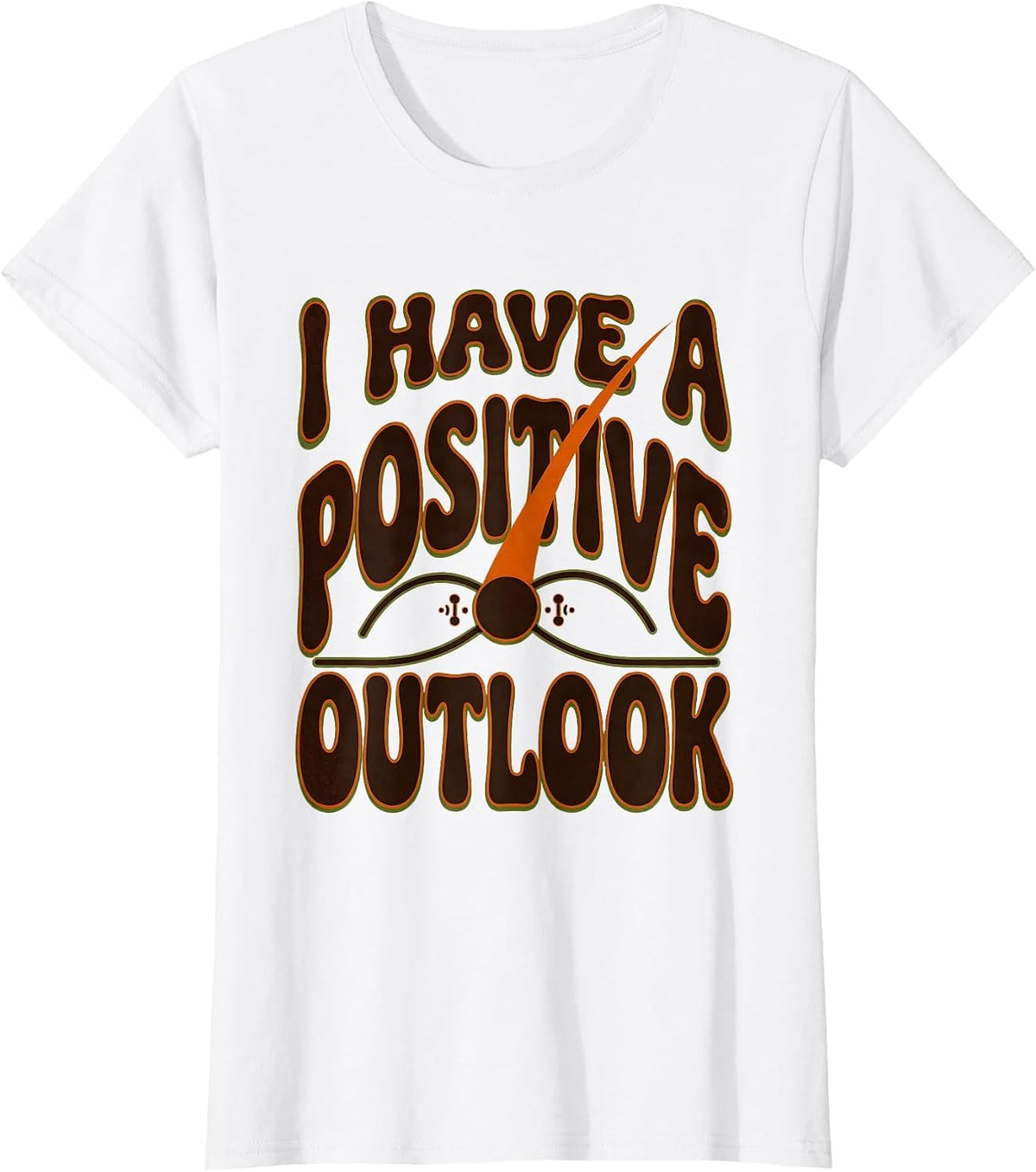 I Have A Positive Outlook Retro 70s Chemistry Pun Science T-Shirt - White