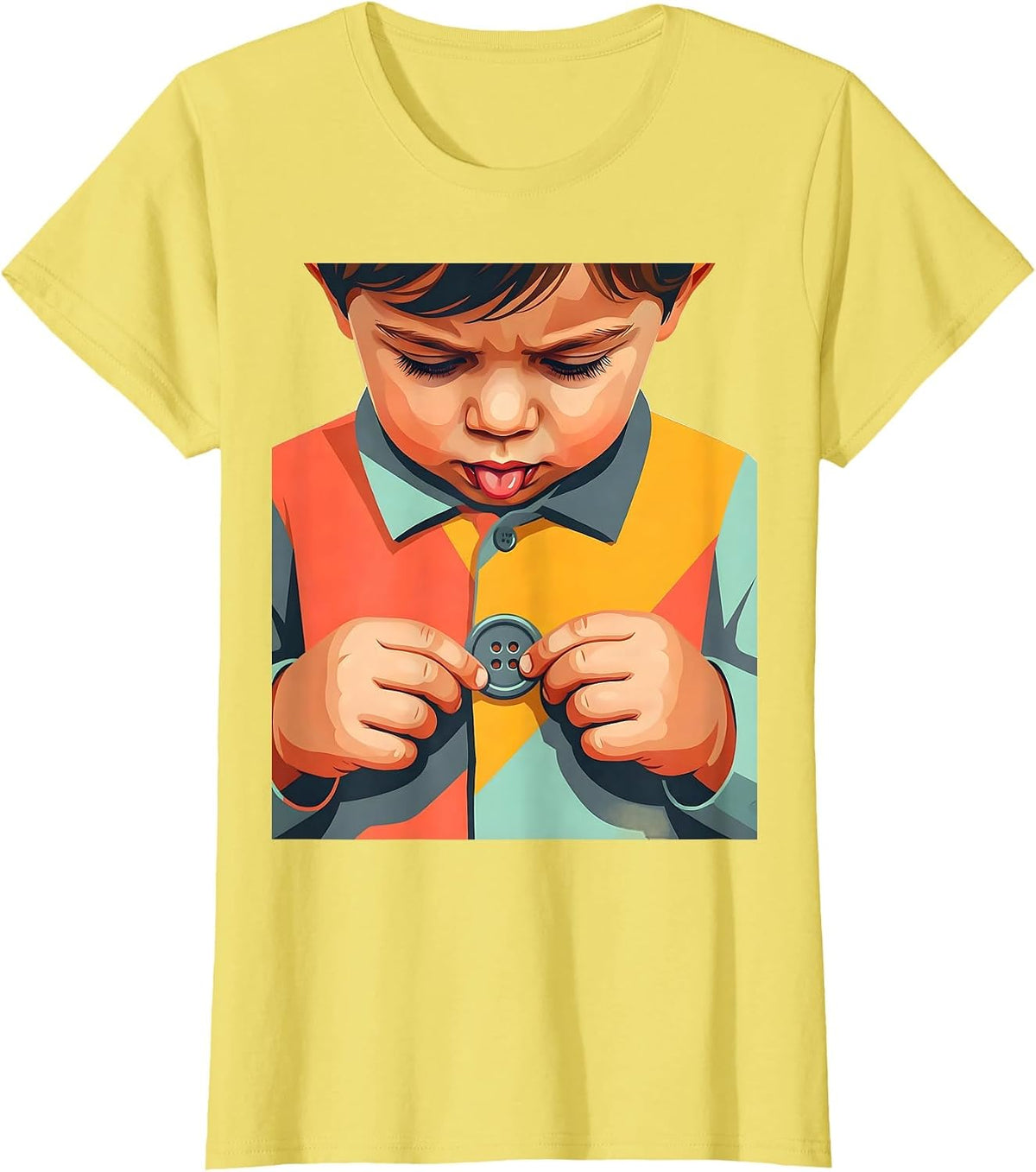 Occupational Therapy Child Buttoning Shirt Design T-Shirt - Lemon Yellow