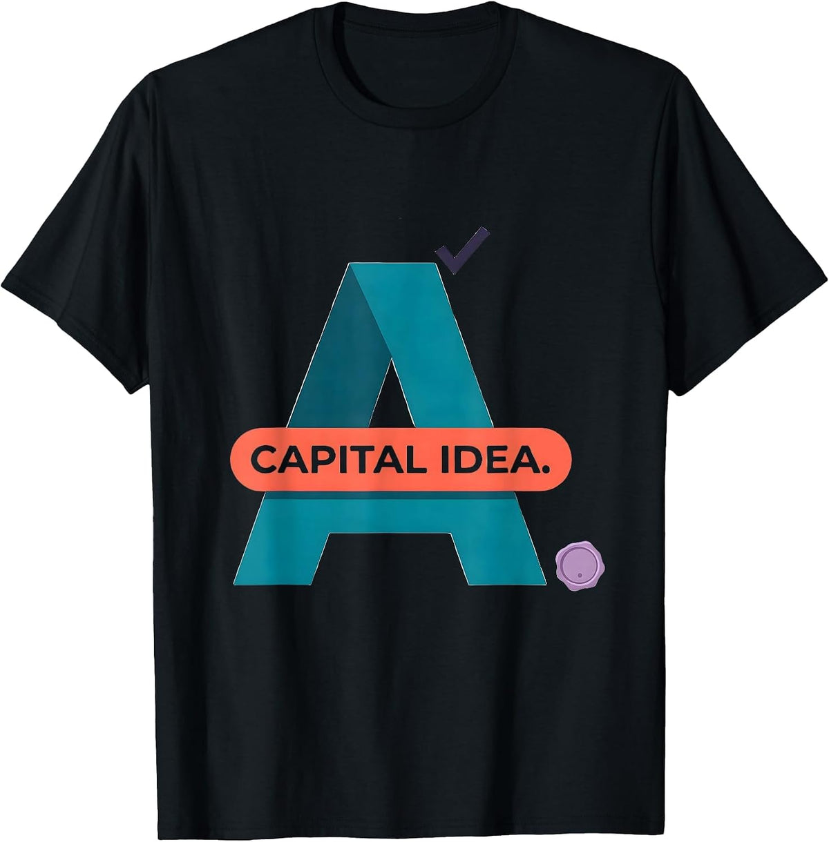 Men's Capital Idea Funny Grammar Teacher Punctuation Humor Gift T-Shirt - Black
