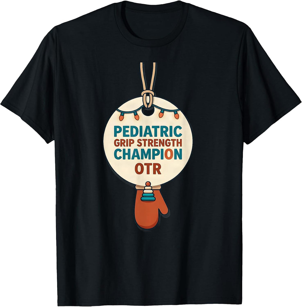 Men's Pediatric Grip Strength Champion, OTR Occupational Therapy T-Shirt - Black