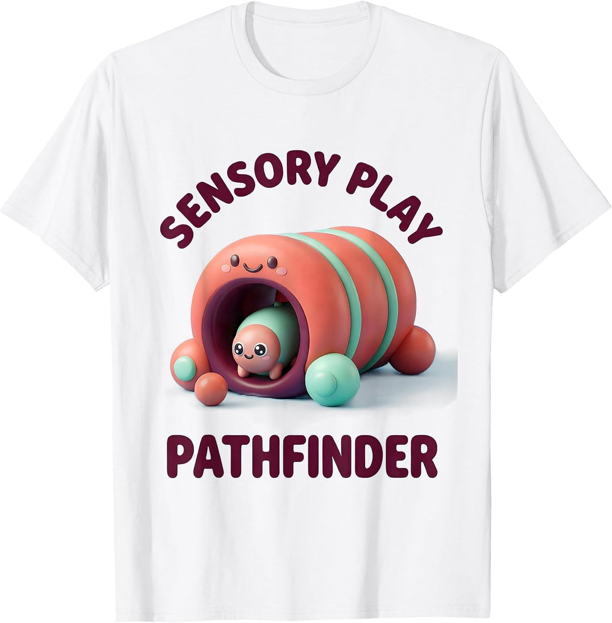 Men's Sensory Play Pathfinder Cute Kawaii Occupational Therapy T-Shirt - White