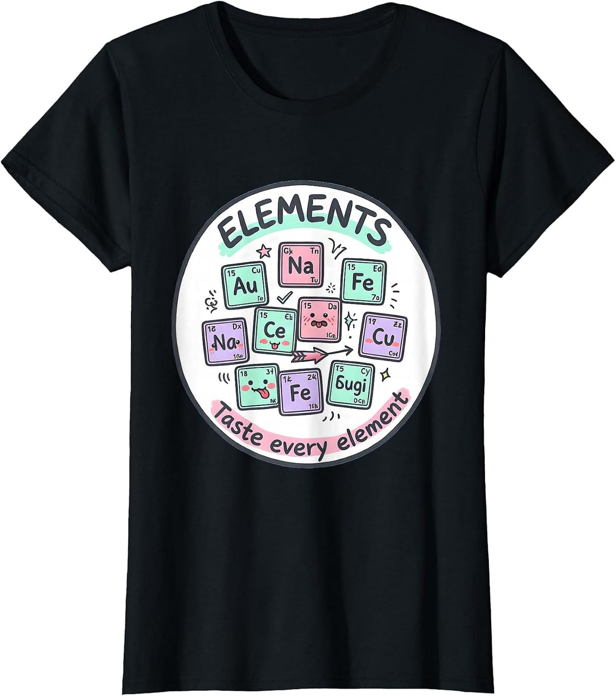 Can I Lick It Periodic Table Science Design T-Shirt - Black