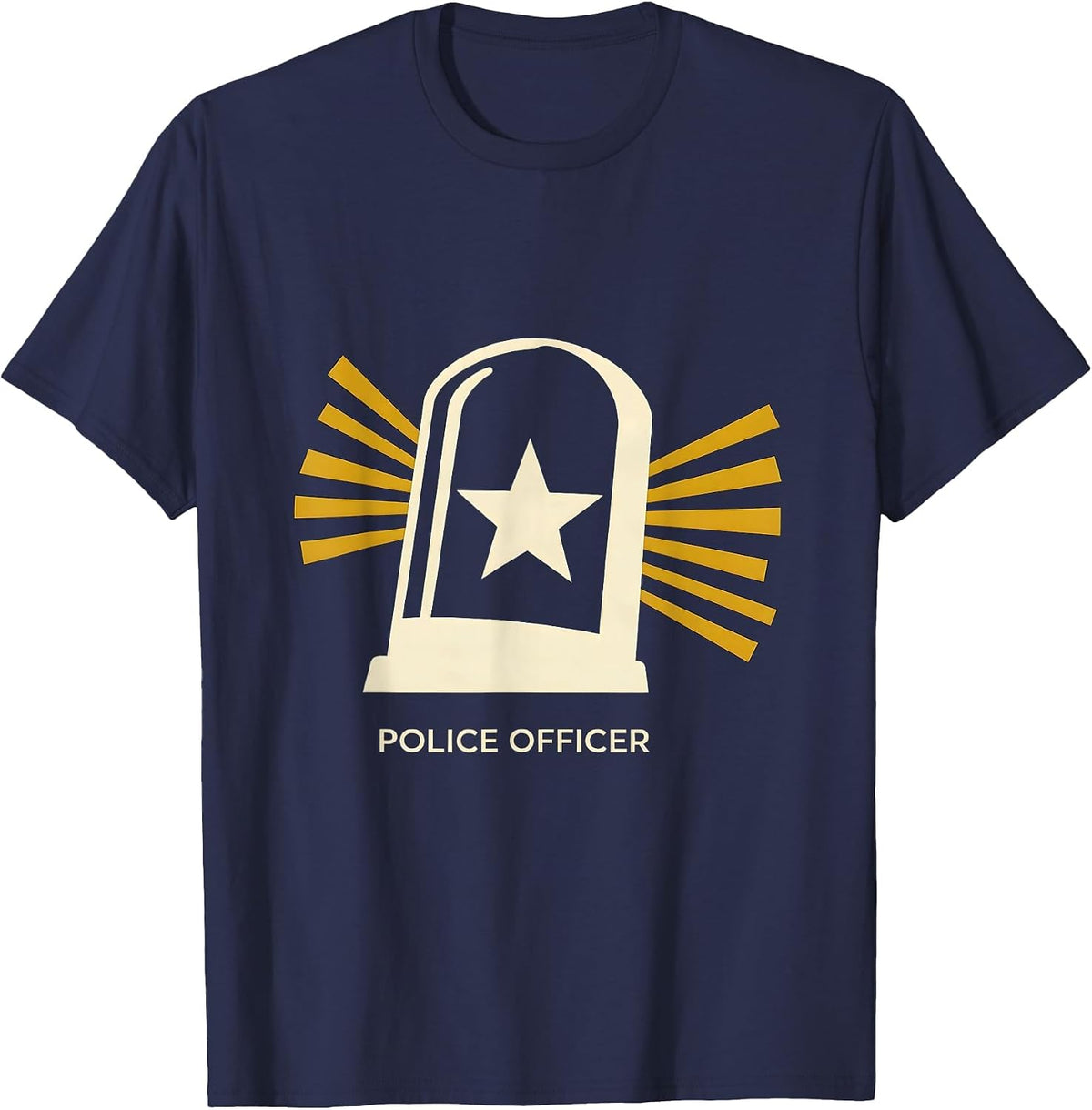 Men's Police Officer Midcentury Modern Halloween Costume Humor T-Shirt - Navy Blue