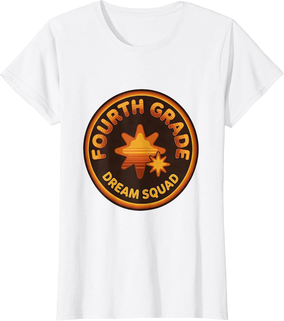 Fourth Grade Dream Squad Retro 70s Back to School Teacher T-Shirt - White