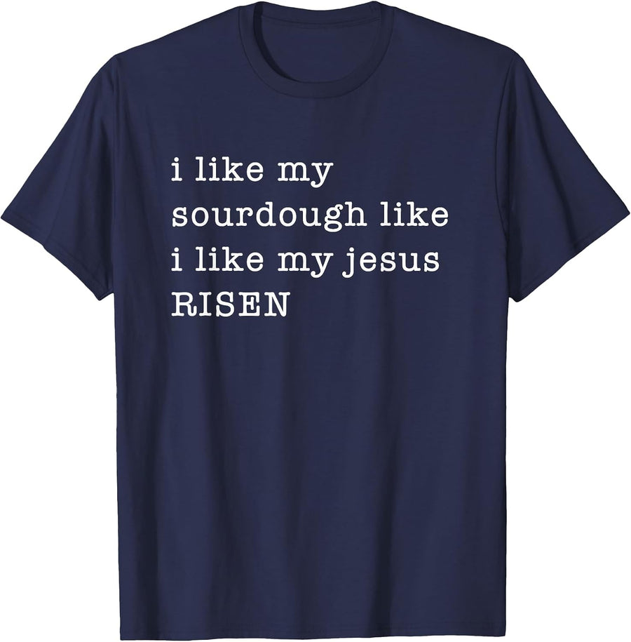 Sourdough Baker, Homestead Baker, Religious Mom, Crunchy Mom T-Shirt - Navy Blue
