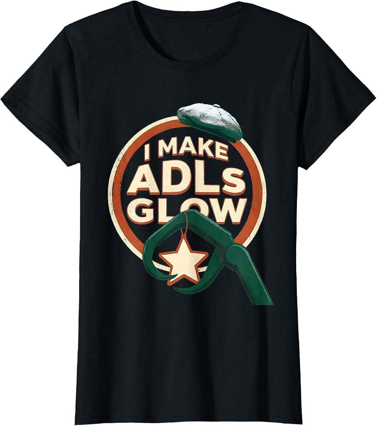 I Make ADLs Glow Occupational Therapist Christmas Holiday T-Shirt - Black