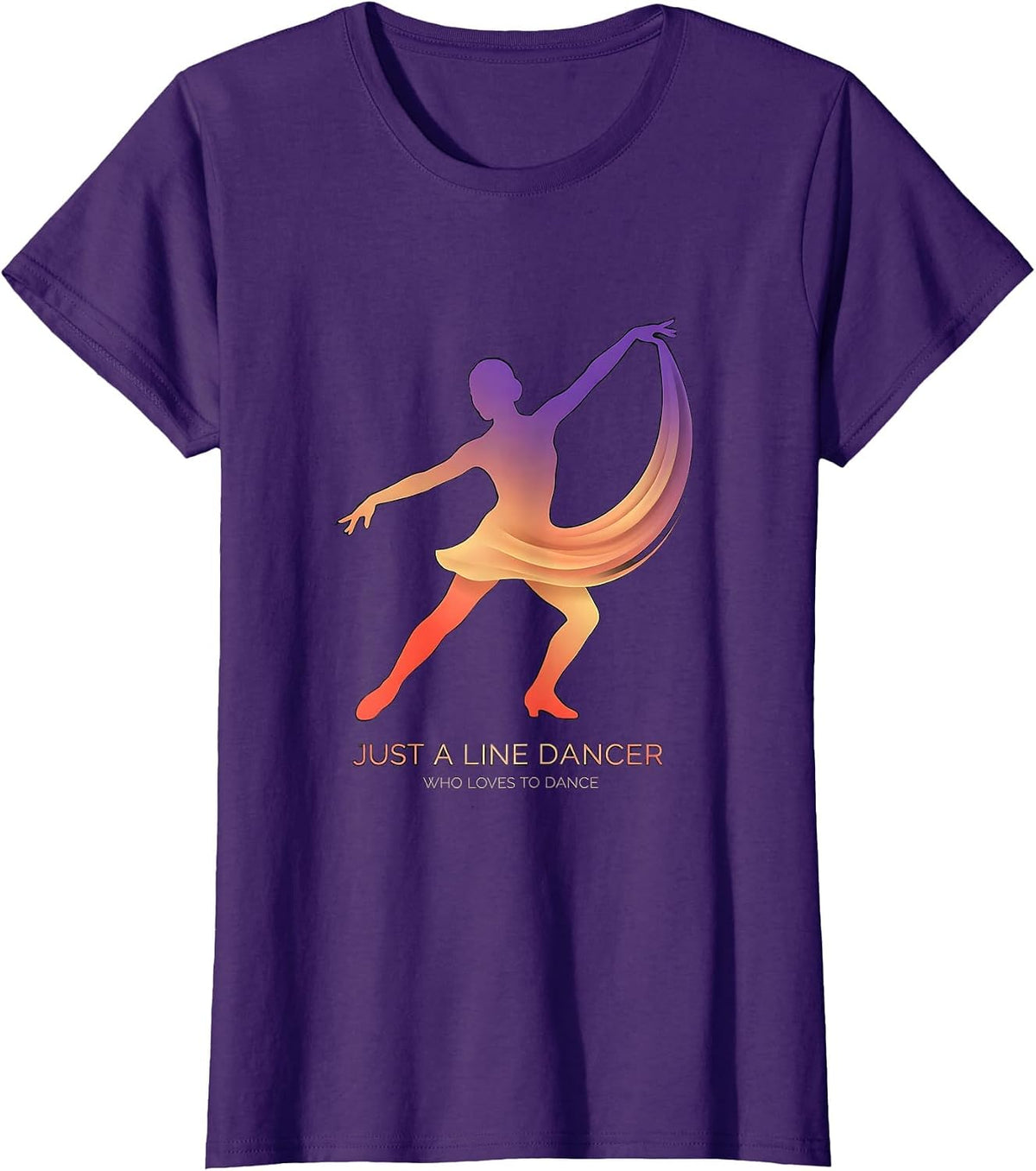 Women's Just A Line Dancer Who Loves To Dance Gradient Line Dance T-Shirt - Purple