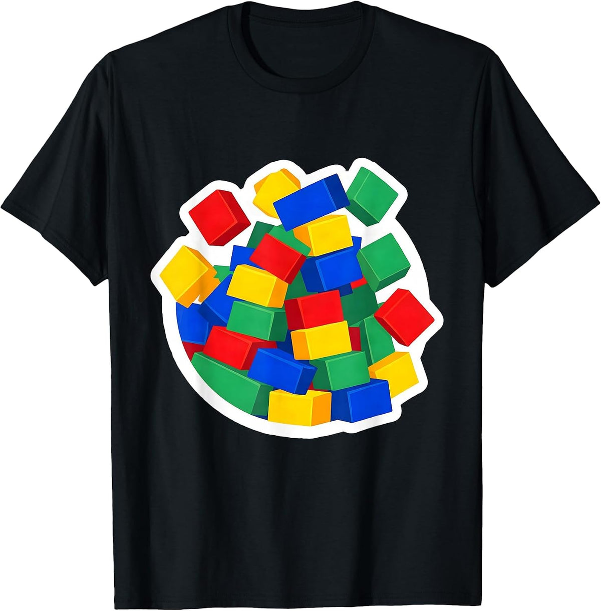 Men's Colorful Building Blocks Preschool Teacher Gift T-Shirt - Black