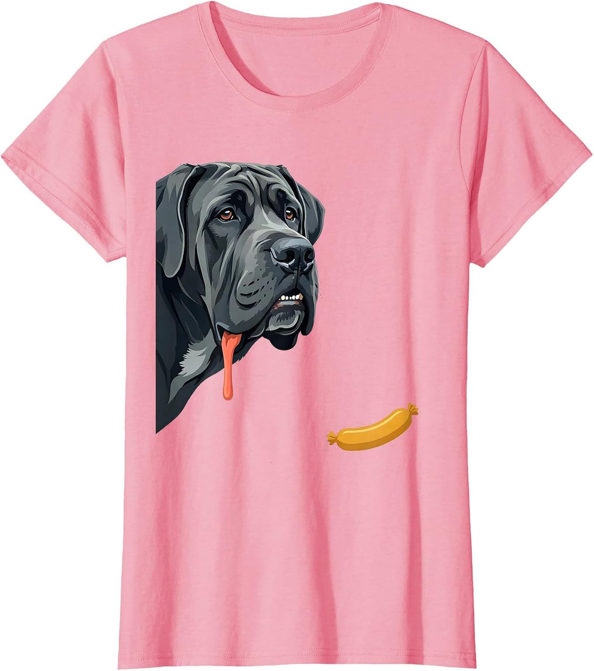 Women's Great Dane Jowls Funny Drool Dog Lover Gift T-Shirt - Pink