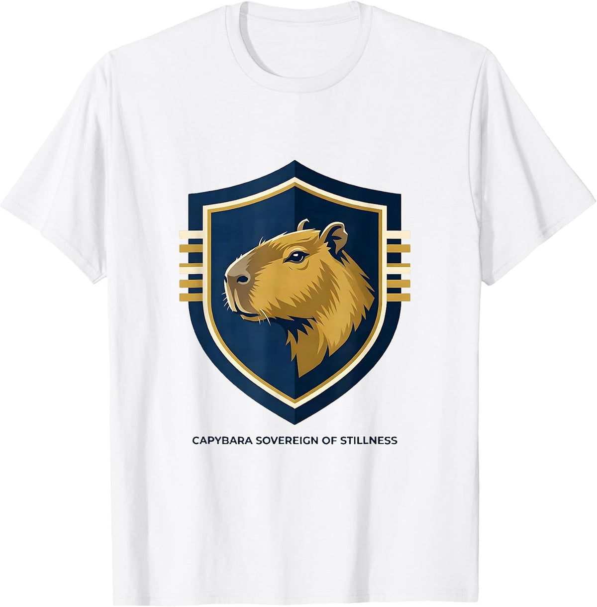 Men's Capybara Sovereign of Stillness Funny Animal Meme Humor T-Shirt - White