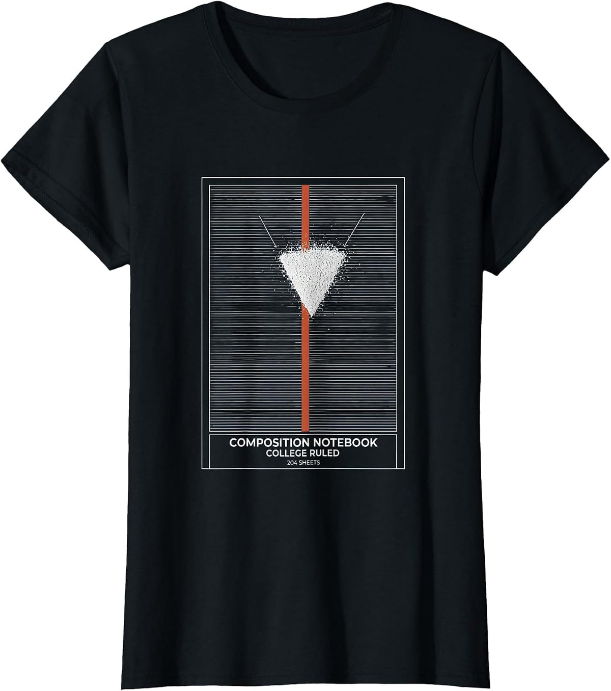 Composition Notebook College Ruled 204 Sheets Teacher T-Shirt - Black