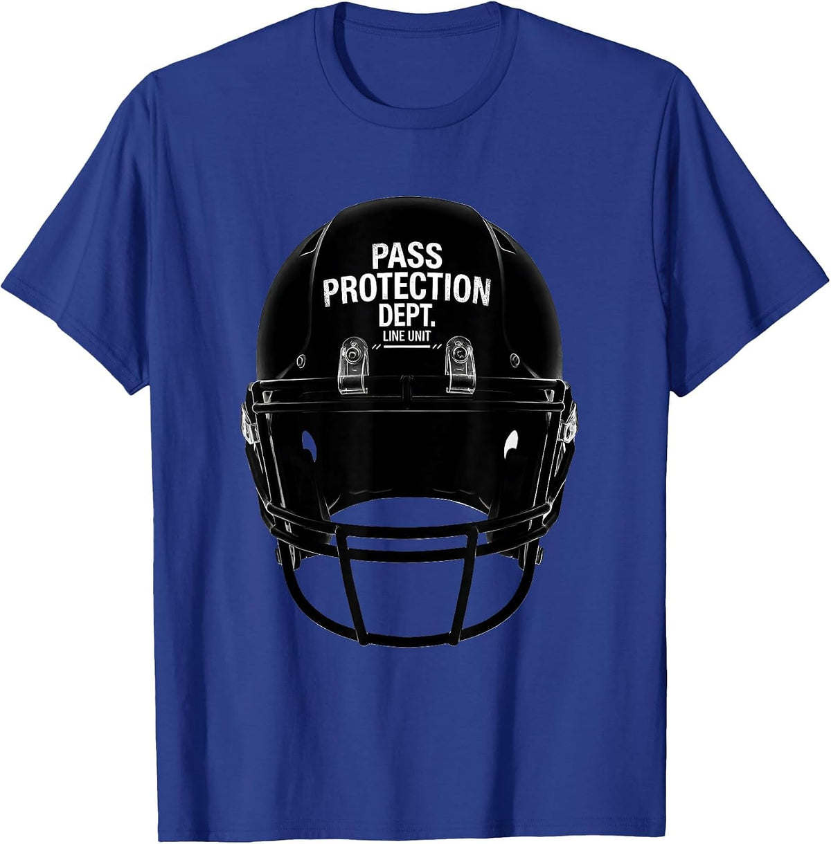 Men's Pass Protection Dept. Line Unit Funny Football Lineman Humor T-Shirt - Royal Blue