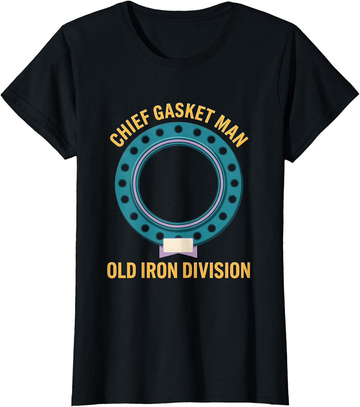 Women's Chief Gasket Man, Old Iron Division Vintage Classic Car T-Shirt - Black