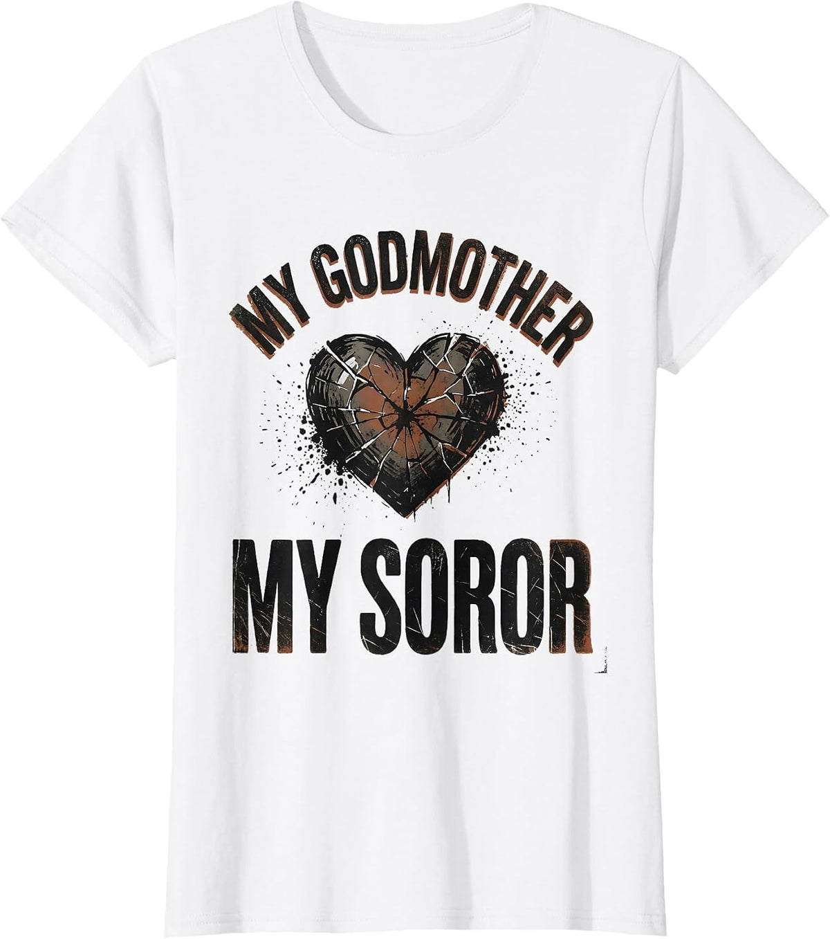 My Godmother My Soror Distressed Sorority Greek Letter Pride T-Shirt - White