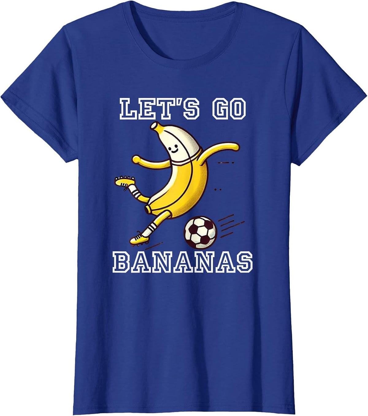 Let's Go Bananas Soccer Player Football Banana T-Shirt - Royal Blue