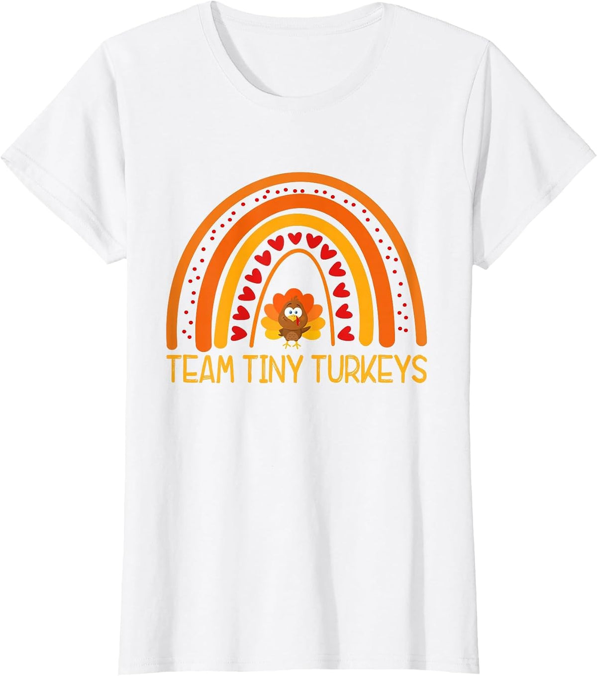 GER1 Team Tiny Turkeys Nurse Rainbow Thanksgiving NICU Nurse T-Shirt - White