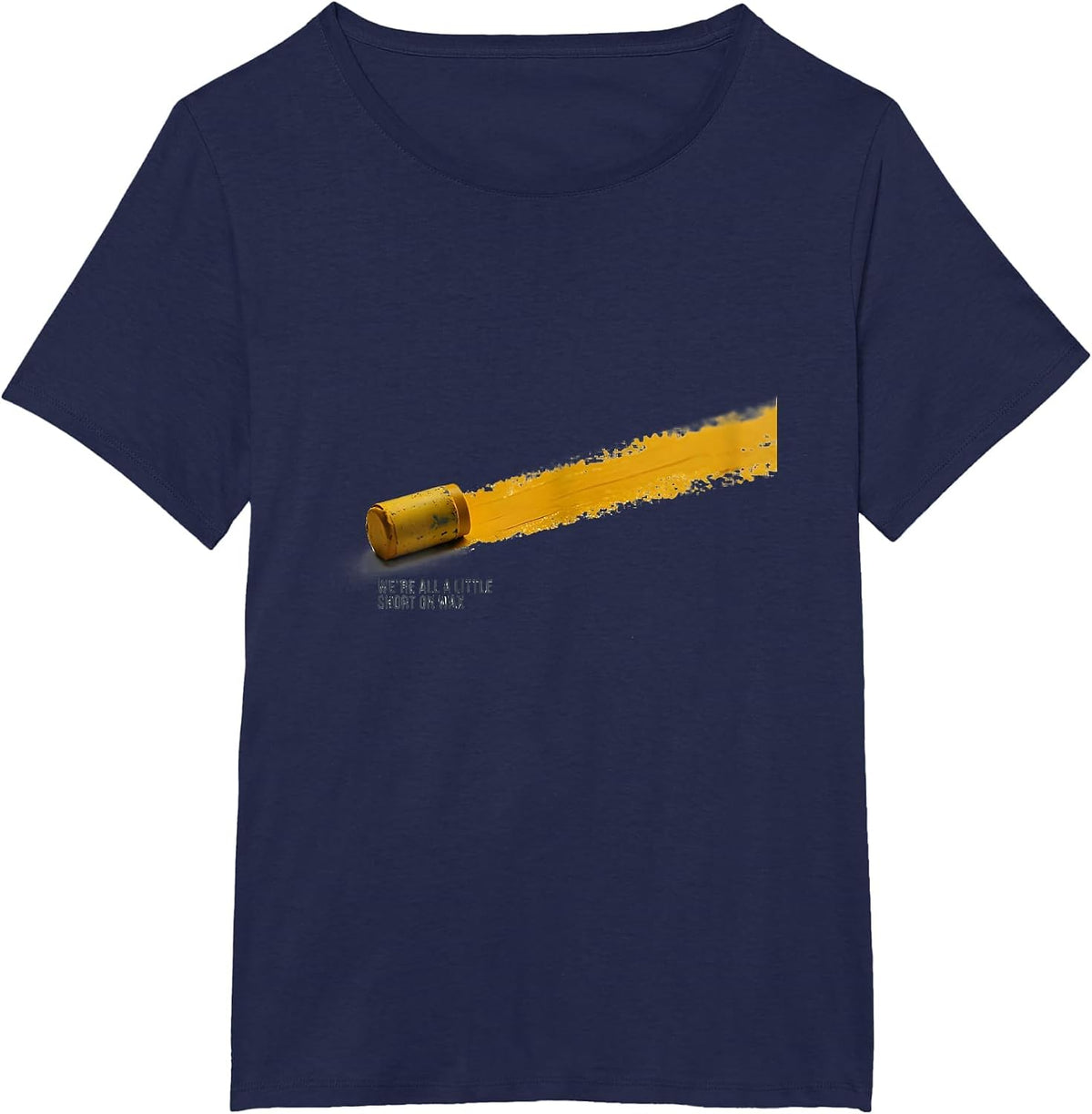 Women's We're All A Little Short On Wax Teacher Mental Health T-Shirt - Navy Blue
