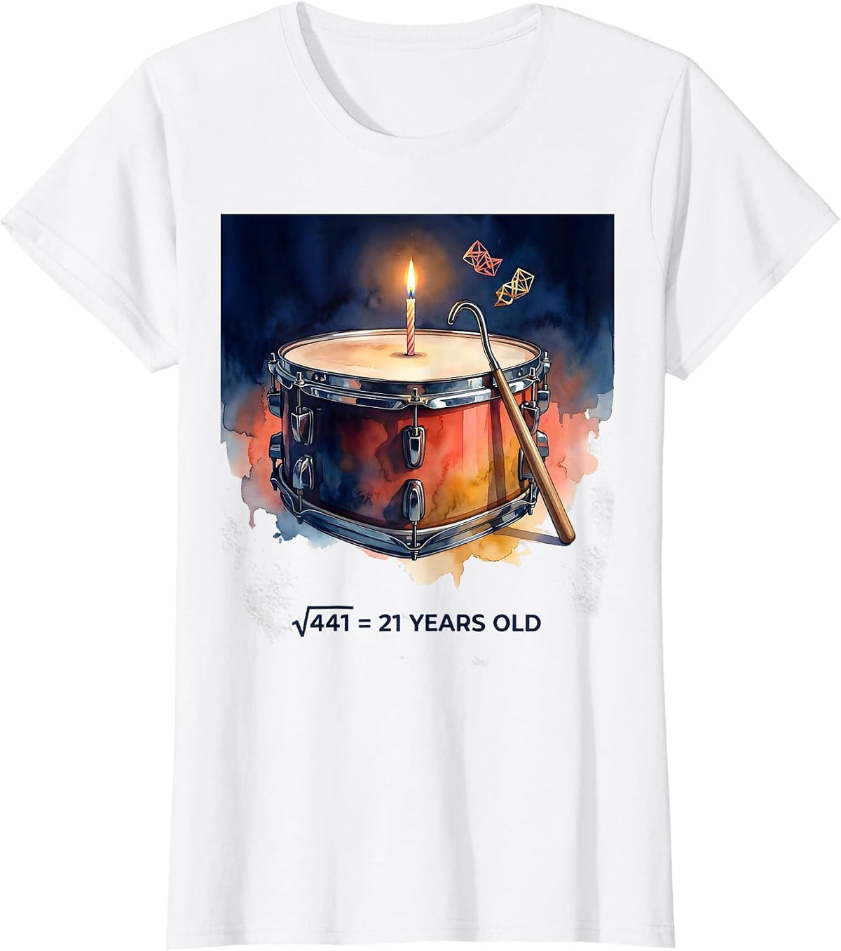 √441 = 21 Years Old Math Birthday Humor Gift T-Shirt - White